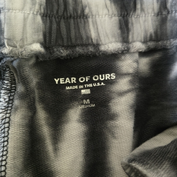 Year of Ours Boyfriend Sweatpant Black Tie Dye Medium Pockets Baggy Fit Made USA - Picture 6 of 7